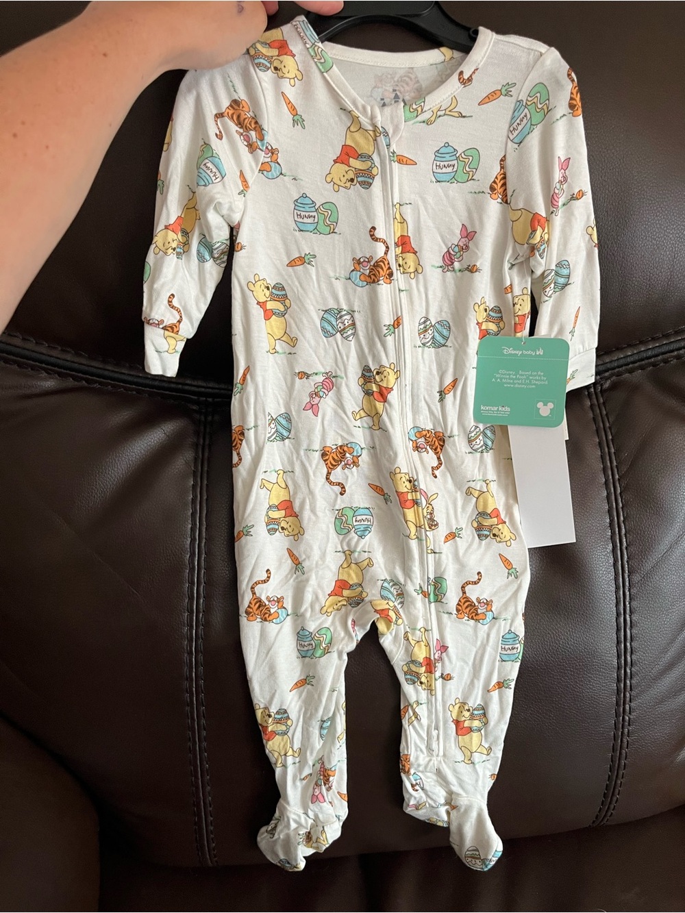 Disney Winnie the Pooh Easter Bamboo Zippered Footie Sleeper